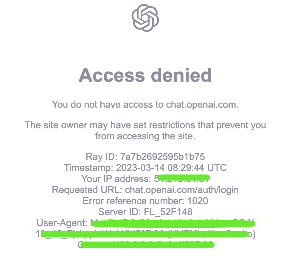 登录chatgpt遇到访问拒绝Access denied怎么办？